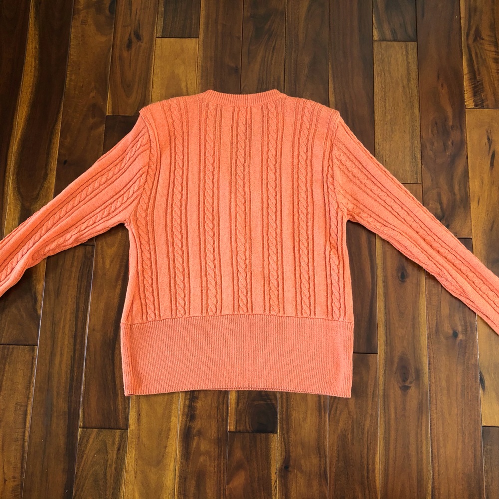Vintage Women’s Sweater Laura by Alyzia Acrylic Peach Coral Orange Size 14 - Picture 2 of 6